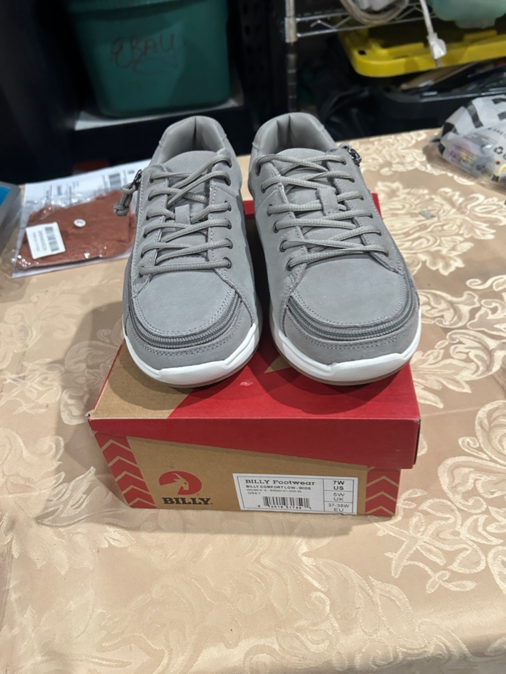 BILLY Women's Gray Athletic Sneakers - Casual Lace-Up Comfort